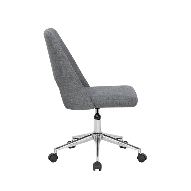 Porthos Home Chaise de bureau Kimora, revêtement en lin, roulettes