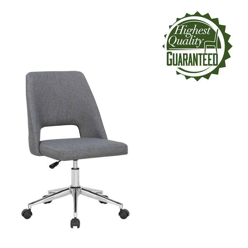 Porthos Home Chaise de bureau Kimora, revêtement en lin, roulettes