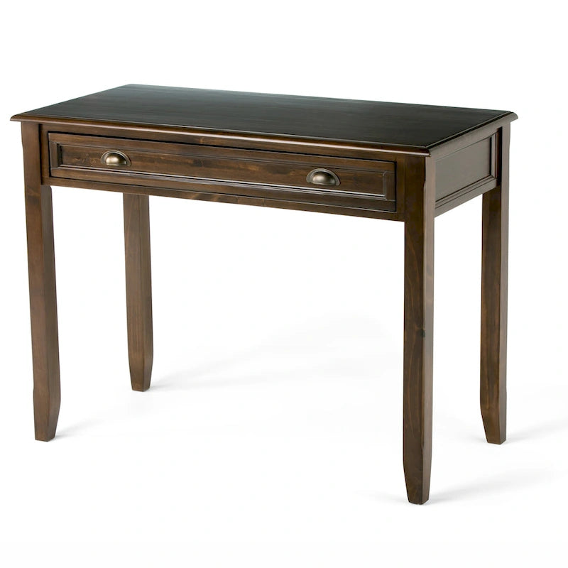 WYNDENHALL Portland Bureau de style transitionnel en BOIS MASSIF de 106,7 cm de large, brun acajou