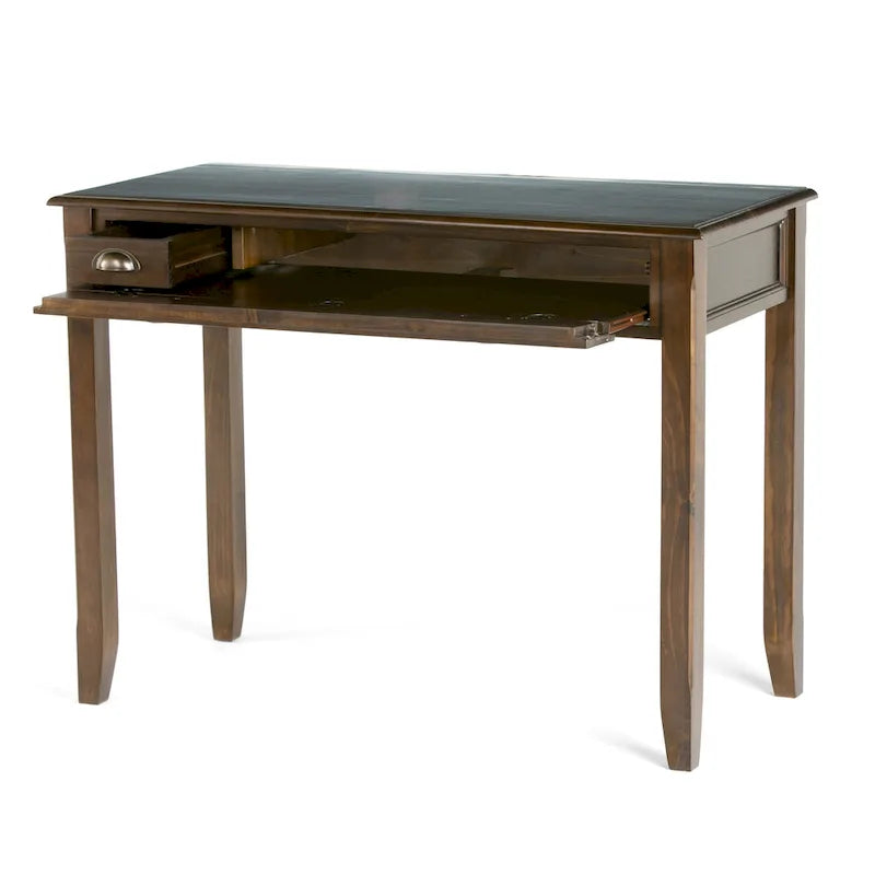 WYNDENHALL Portland Bureau de style transitionnel en BOIS MASSIF de 106,7 cm de large, brun acajou