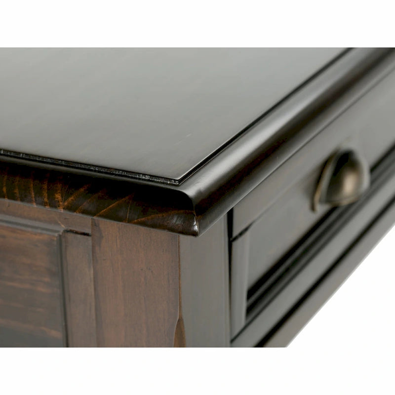 WYNDENHALL Portland Bureau de style transitionnel en BOIS MASSIF de 106,7 cm de large, brun acajou