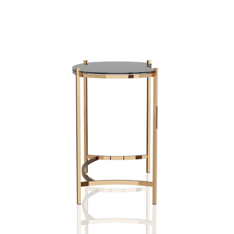 Bureau d'ordinateur en verre Allade Modern Gold de 44 po par Furniture of America