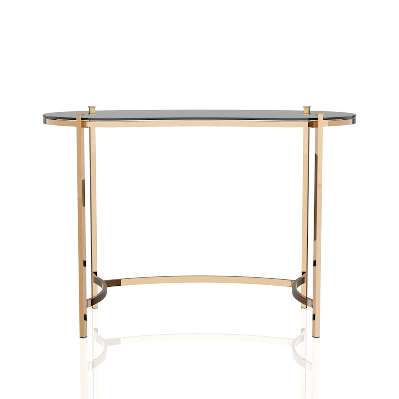 Bureau d'ordinateur en verre Allade Modern Gold de 44 po par Furniture of America