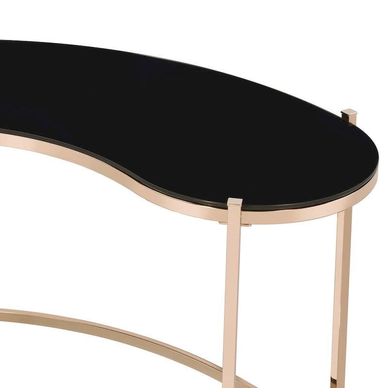 Bureau d'ordinateur en verre Allade Modern Gold de 44 po par Furniture of America
