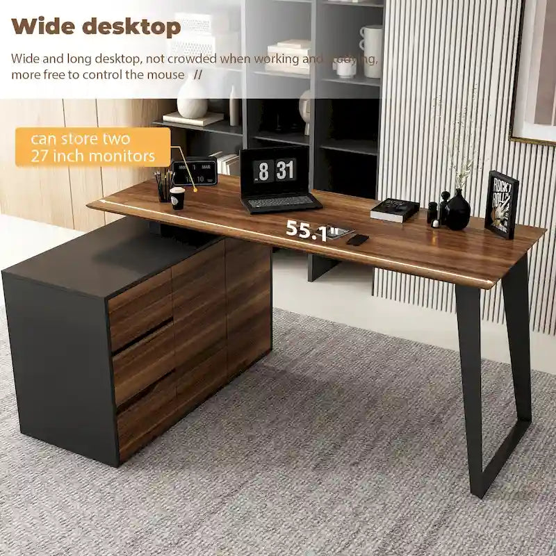 54.3 Kerrogee Bureau Informatique d'Angle avec Armoire Réversible