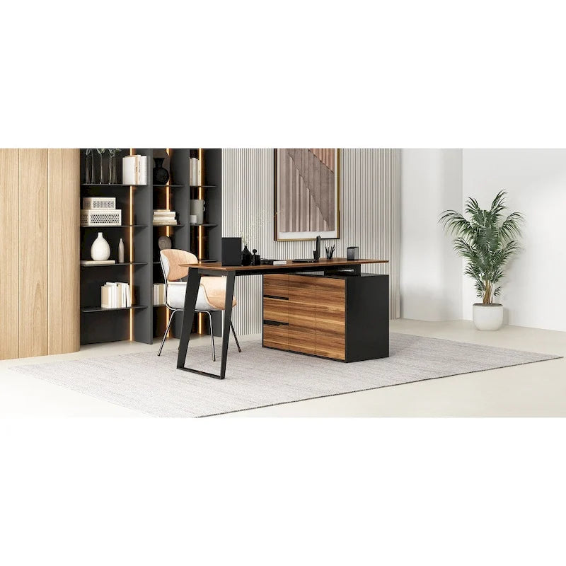 54.3 Kerrogee Bureau Informatique d'Angle avec Armoire Réversible