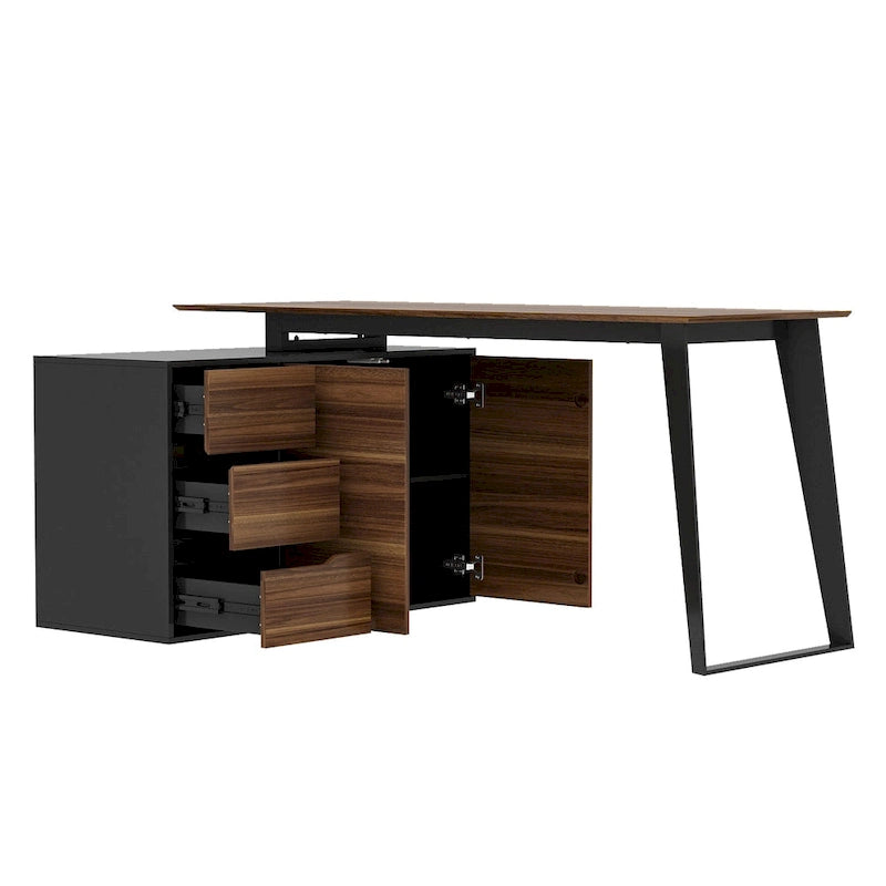 54.3 Kerrogee Bureau Informatique d'Angle avec Armoire Réversible