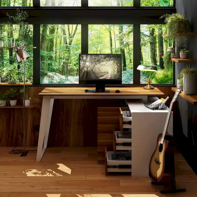 54.3 Kerrogee Bureau Informatique d'Angle avec Armoire Réversible