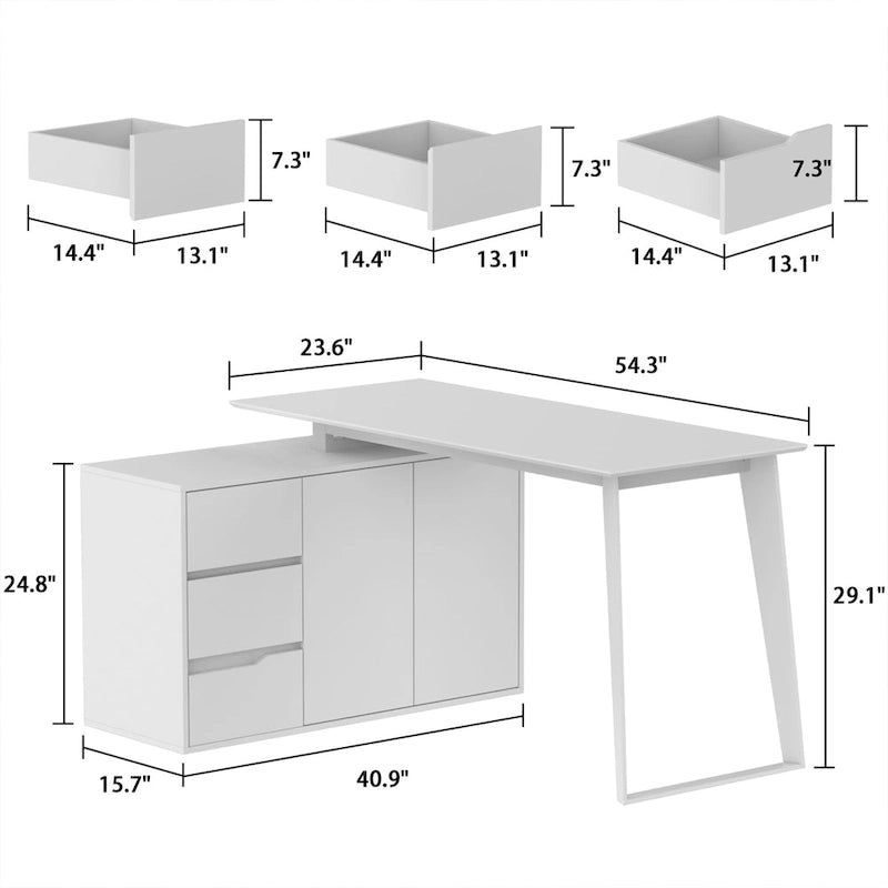 54.3 Kerrogee Bureau Informatique d'Angle avec Armoire Réversible