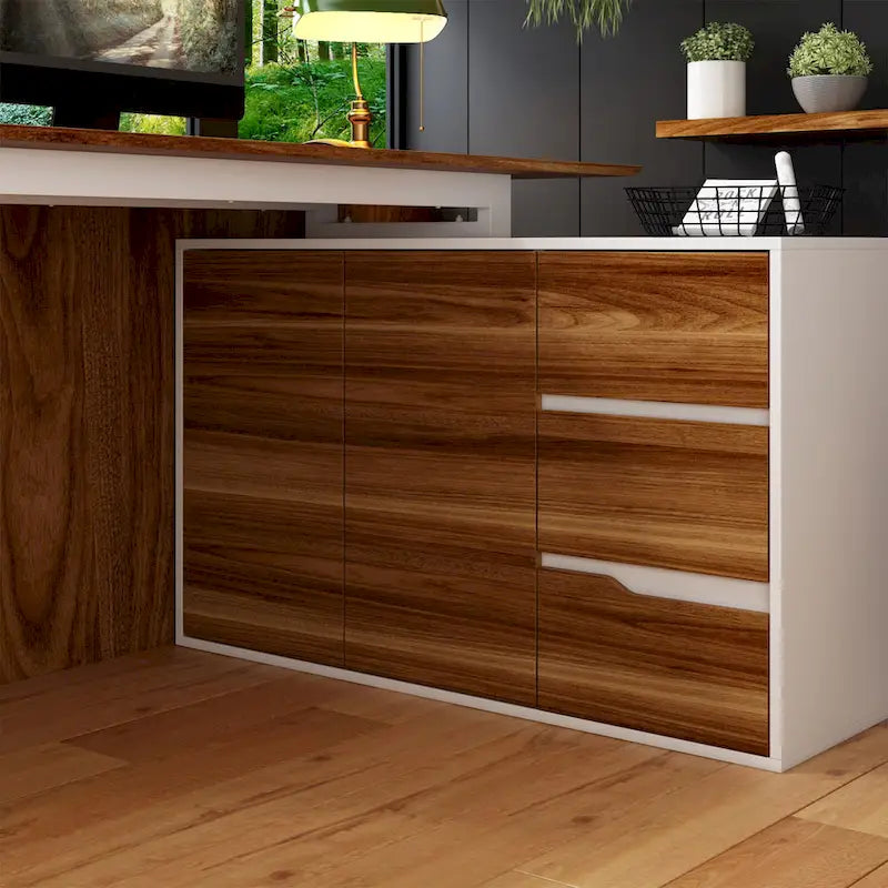 54.3 Kerrogee Bureau Informatique d'Angle avec Armoire Réversible