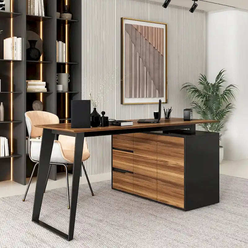 54.3 Kerrogee Bureau Informatique d'Angle avec Armoire Réversible