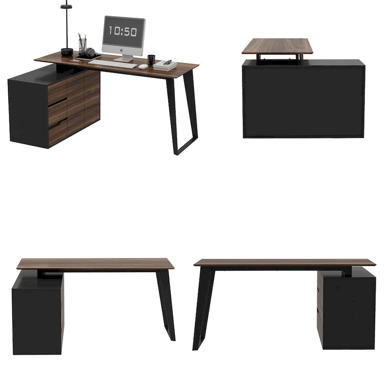 54.3 Kerrogee Bureau Informatique d'Angle avec Armoire Réversible