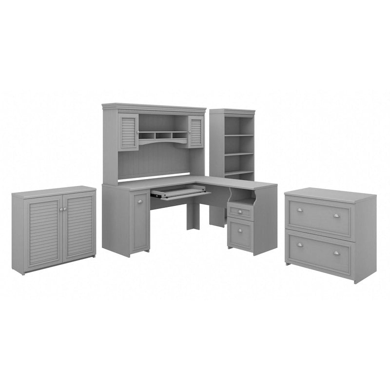 Bureau 60W Fairview avec huche et ensemble de rangement par Bush Furniture