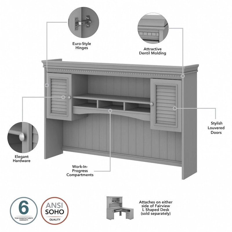 Bureau 60W Fairview avec huche et ensemble de rangement par Bush Furniture