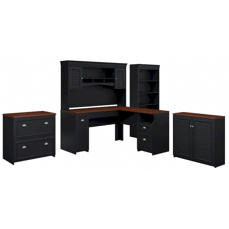 Bureau 60W Fairview avec huche et ensemble de rangement par Bush Furniture