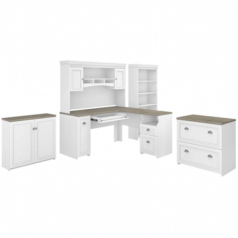 Bureau 60W Fairview avec huche et ensemble de rangement par Bush Furniture