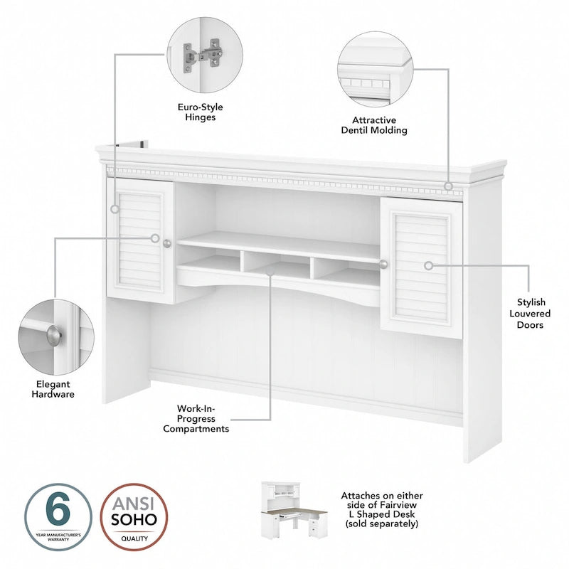 Bureau 60W Fairview avec huche et ensemble de rangement par Bush Furniture
