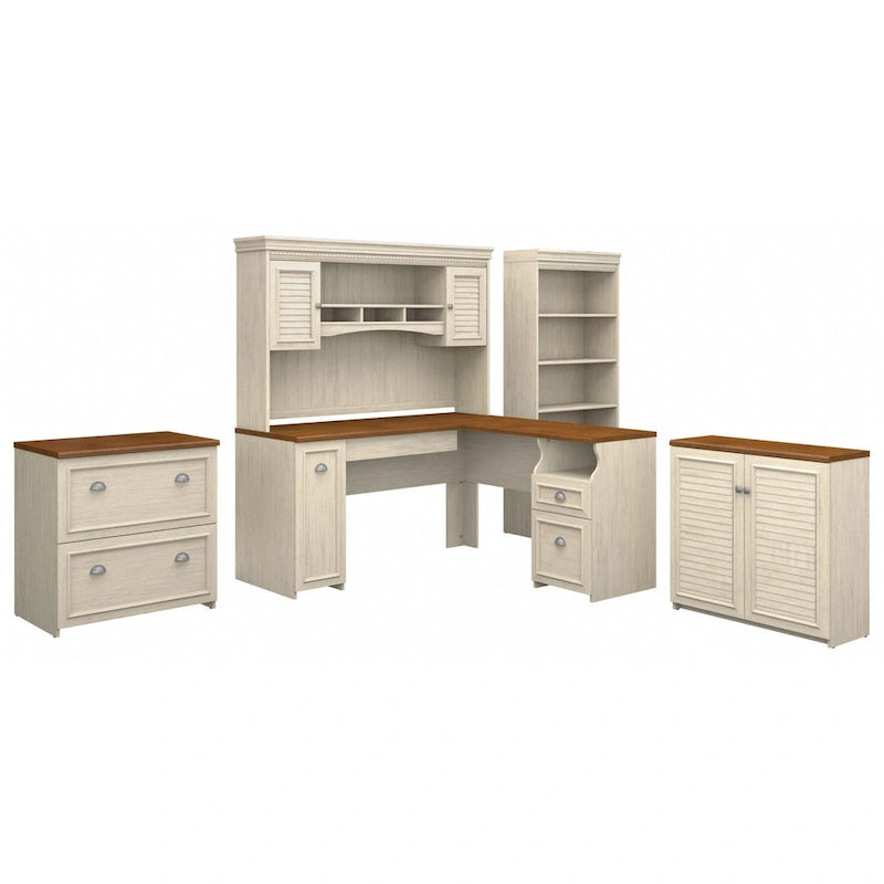 Bureau 60W Fairview avec huche et ensemble de rangement par Bush Furniture