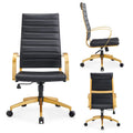 CAROCC Chaise de Bureau Informatique Côtelée, Réglable, Pivotante, Dossier Haut