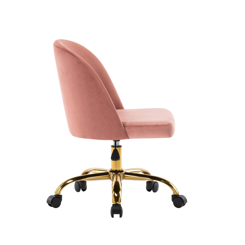 Chaises de bureau sans accoudoirs en velours Louie Porthos Home