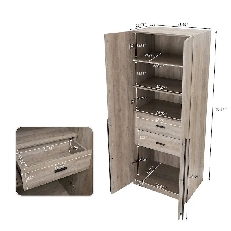 Manhattan Comfort Lee Armoire Garde-robe Autoportante Moderne 1.0