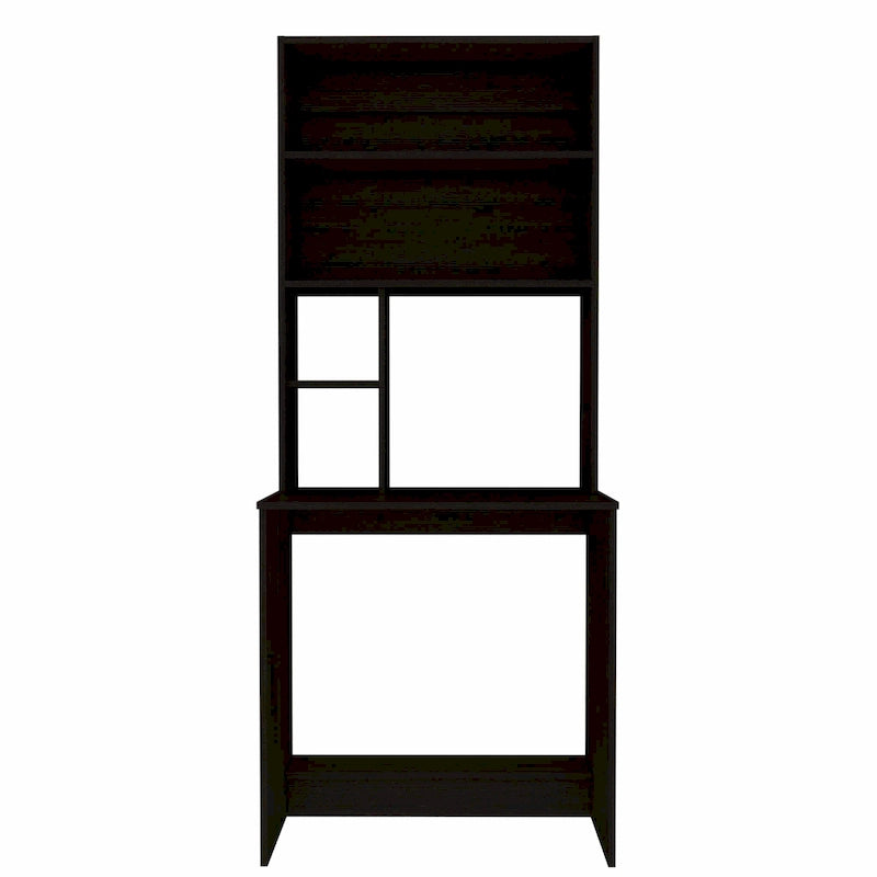 Bureau informatique d'écriture FM Furniture Sawgrass avec 5 étagères ouvertes et une huche