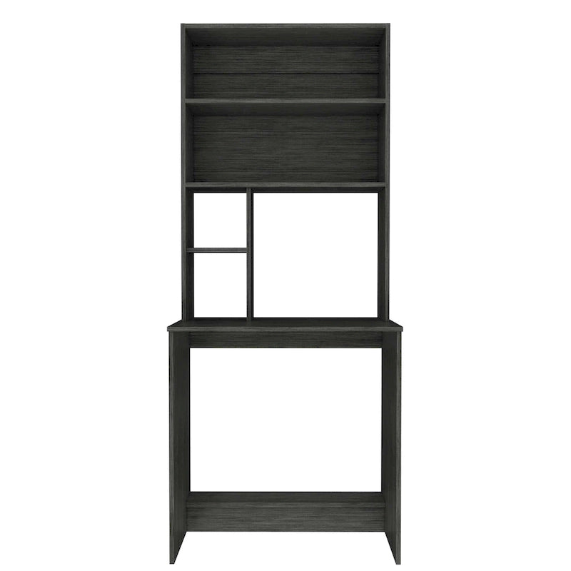 Bureau informatique d'écriture FM Furniture Sawgrass avec 5 étagères ouvertes et une huche