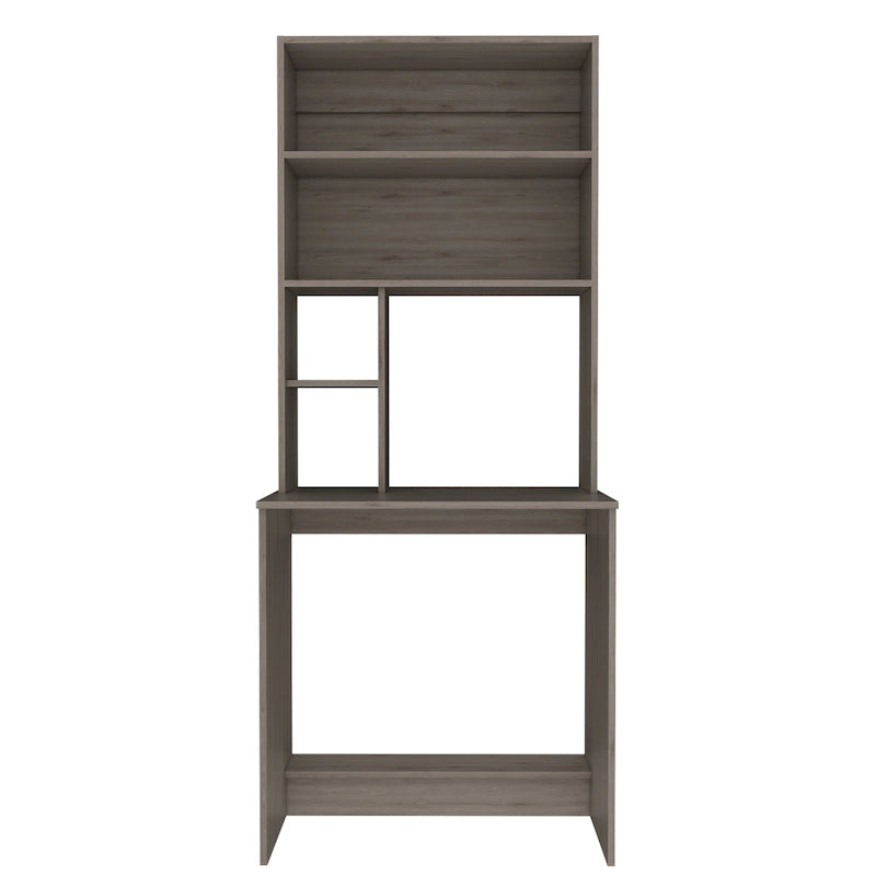 Bureau informatique d'écriture FM Furniture Sawgrass avec 5 étagères ouvertes et une huche