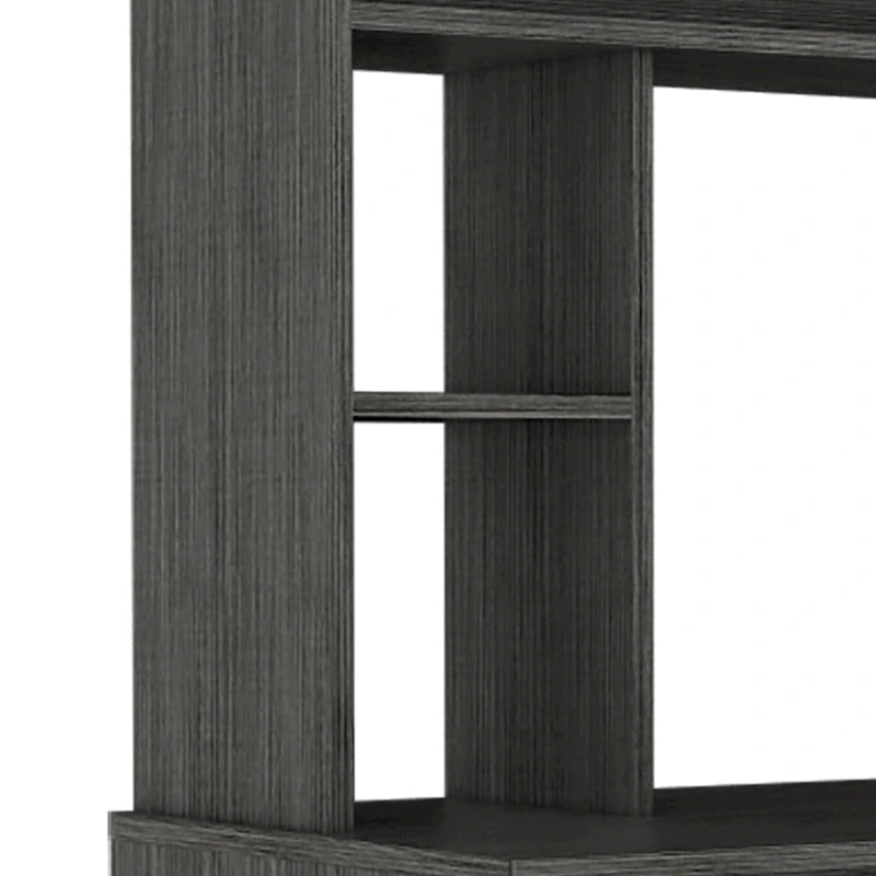 Bureau informatique d'écriture FM Furniture Sawgrass avec 5 étagères ouvertes et une huche