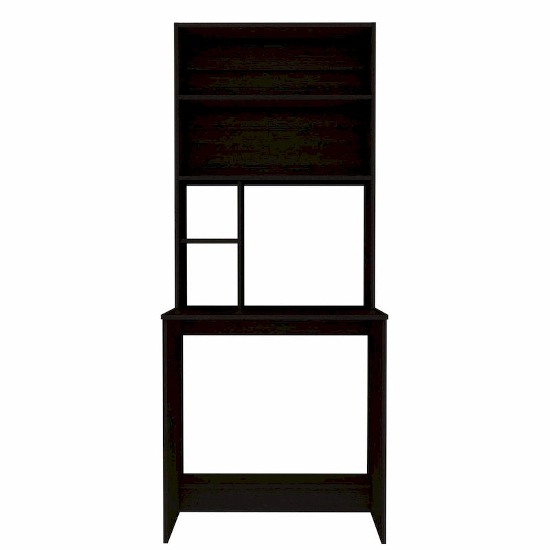 Bureau informatique d'écriture FM Furniture Sawgrass avec 5 étagères ouvertes et une huche