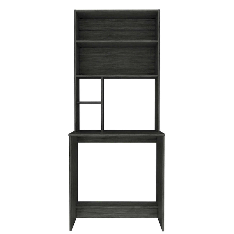 Bureau informatique d'écriture FM Furniture Sawgrass avec 5 étagères ouvertes et une huche