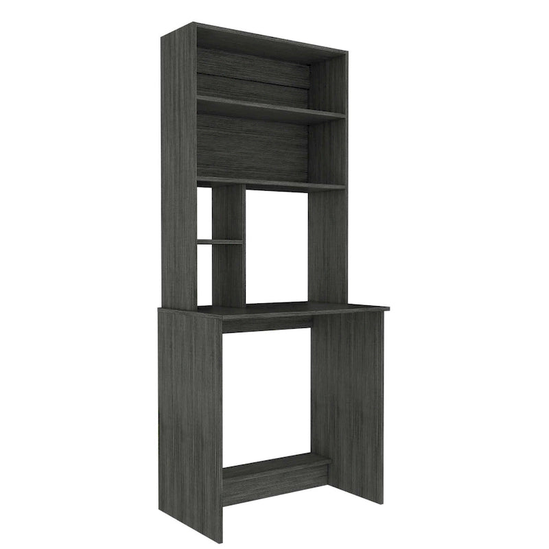 Bureau informatique d'écriture FM Furniture Sawgrass avec 5 étagères ouvertes et une huche