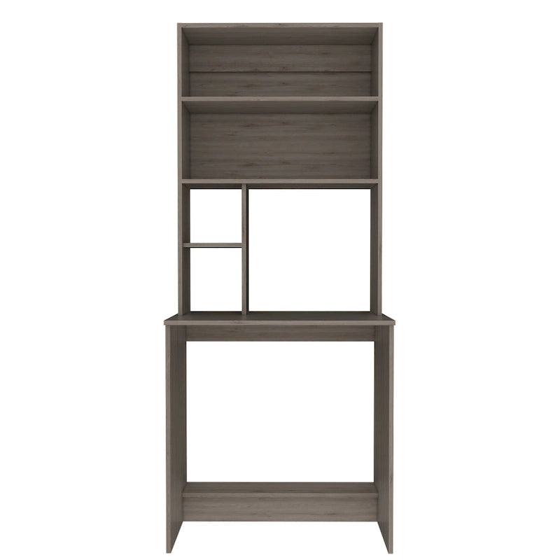 Bureau informatique d'écriture FM Furniture Sawgrass avec 5 étagères ouvertes et une huche