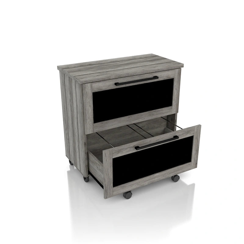 Classeur 2 tiroirs rustique gris DH BASIC de Denhour