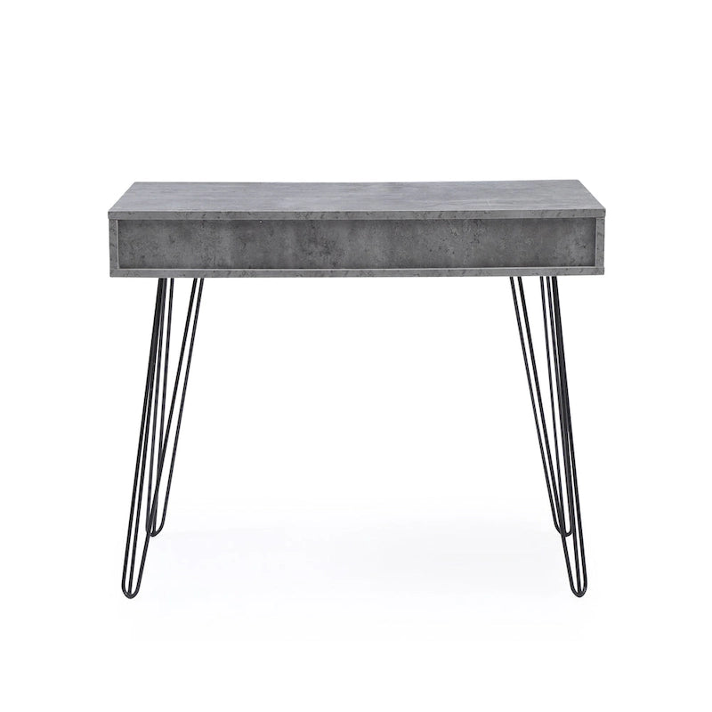 Bureau de télétravail Laurel Grey de style Mid-century Modern à 2 tiroirs