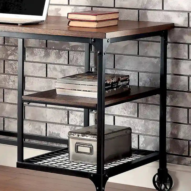 Bureau d'ordinateur en métal Ursa Industrial Oak de 48 pouces de Furniture of America