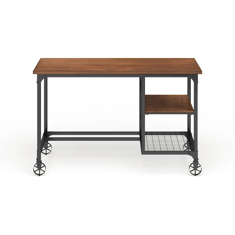 Bureau d'ordinateur en métal Ursa Industrial Oak de 48 pouces de Furniture of America
