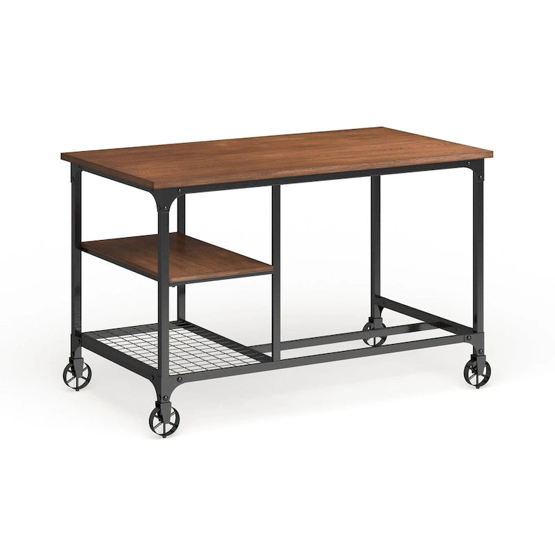 Bureau d'ordinateur en métal Ursa Industrial Oak de 48 pouces de Furniture of America