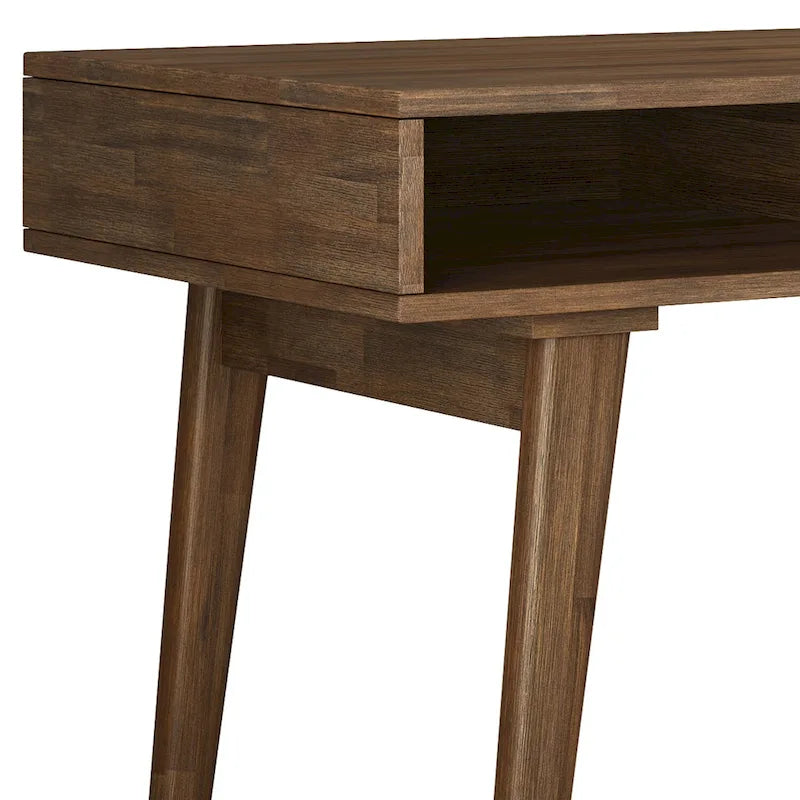 WYNDENHALL Wright Bureau contemporain en BOIS MASSIF de 60 pouces de large avec tiroirs, couleur Marron vieilli naturel rustique