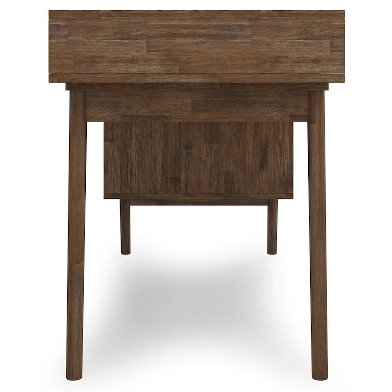 WYNDENHALL Wright Bureau contemporain en BOIS MASSIF de 60 pouces de large avec tiroirs, couleur Marron vieilli naturel rustique