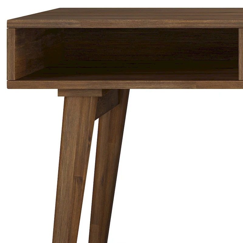 WYNDENHALL Wright Bureau contemporain en BOIS MASSIF de 60 pouces de large avec tiroirs, couleur Marron vieilli naturel rustique