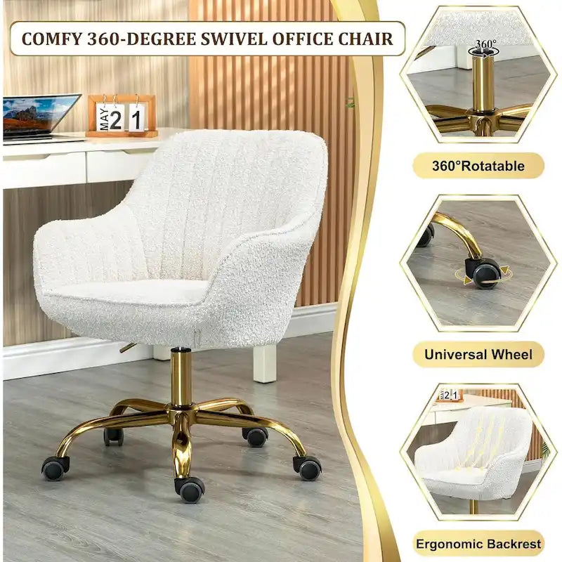 Chaise de bureau à roulettes pivotante Howtai