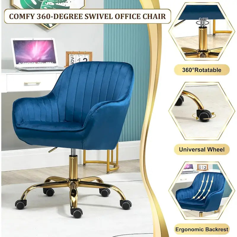 Chaise de bureau à roulettes pivotante Howtai