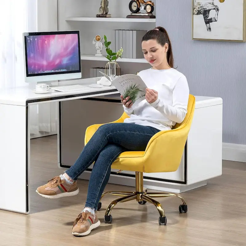 Chaise de bureau à roulettes pivotante Howtai