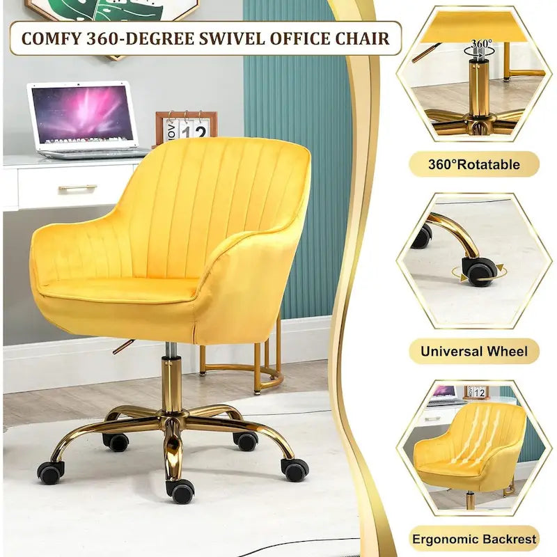 Chaise de bureau à roulettes pivotante Howtai