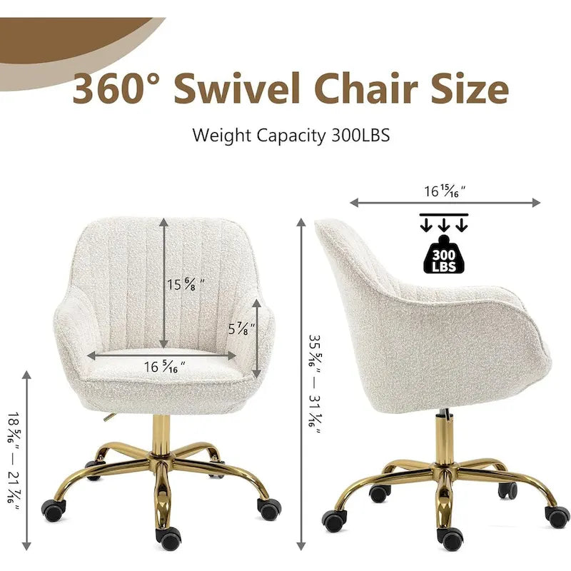 Chaise de bureau à roulettes pivotante Howtai