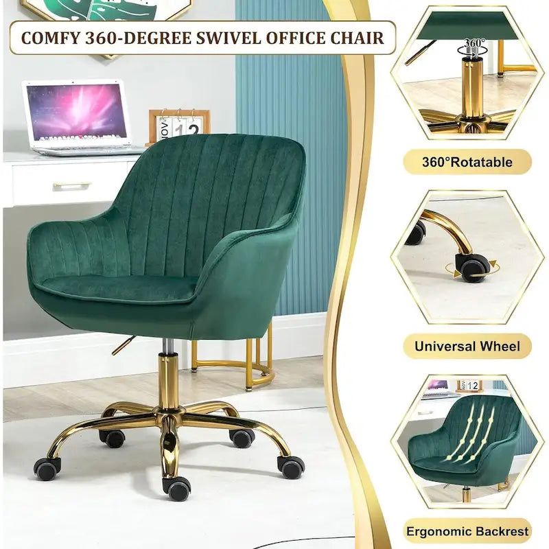 Chaise de bureau à roulettes pivotante Howtai