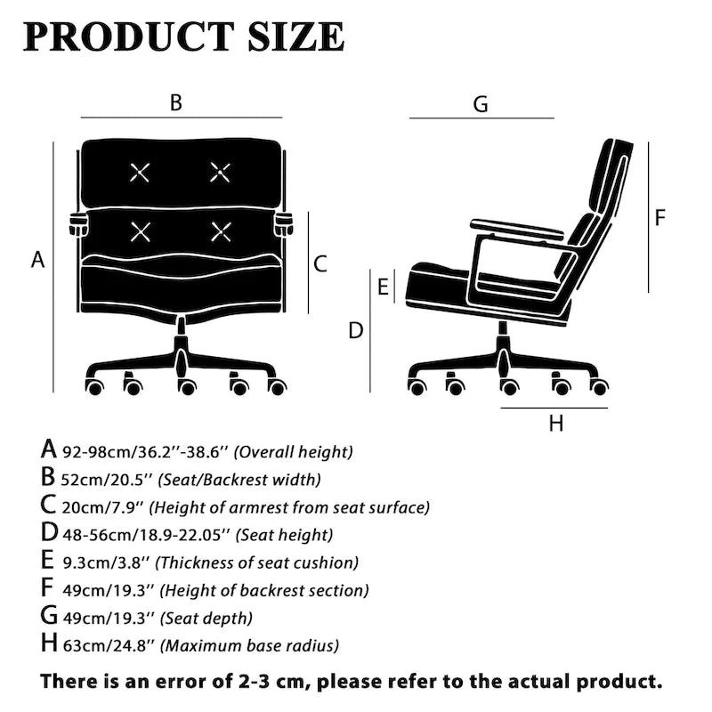 Chaise de bureau ergonomique en cuir avec support lombaire réglable en hauteur Lobby