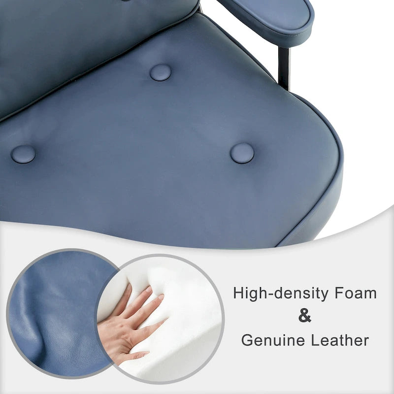 Chaise de bureau ergonomique en cuir avec support lombaire réglable en hauteur Lobby