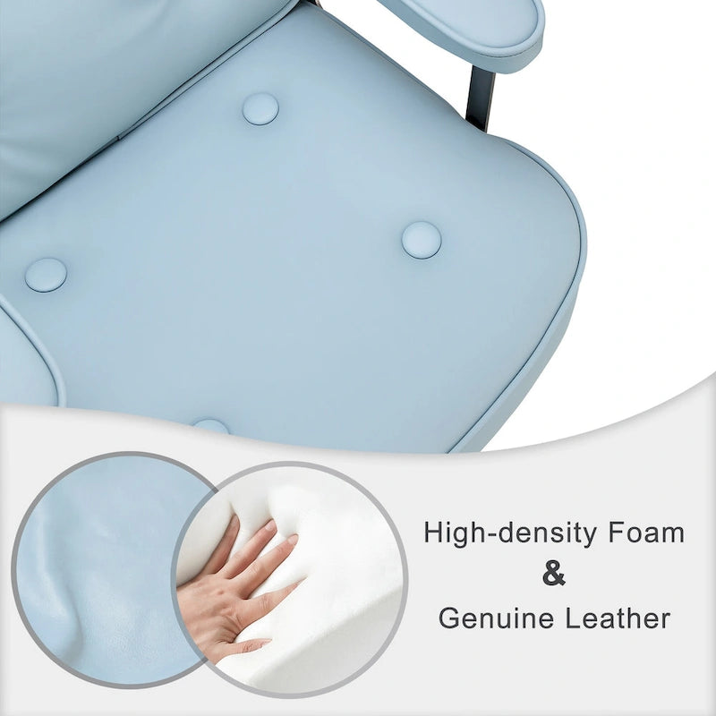 Chaise de bureau ergonomique en cuir avec support lombaire réglable en hauteur Lobby